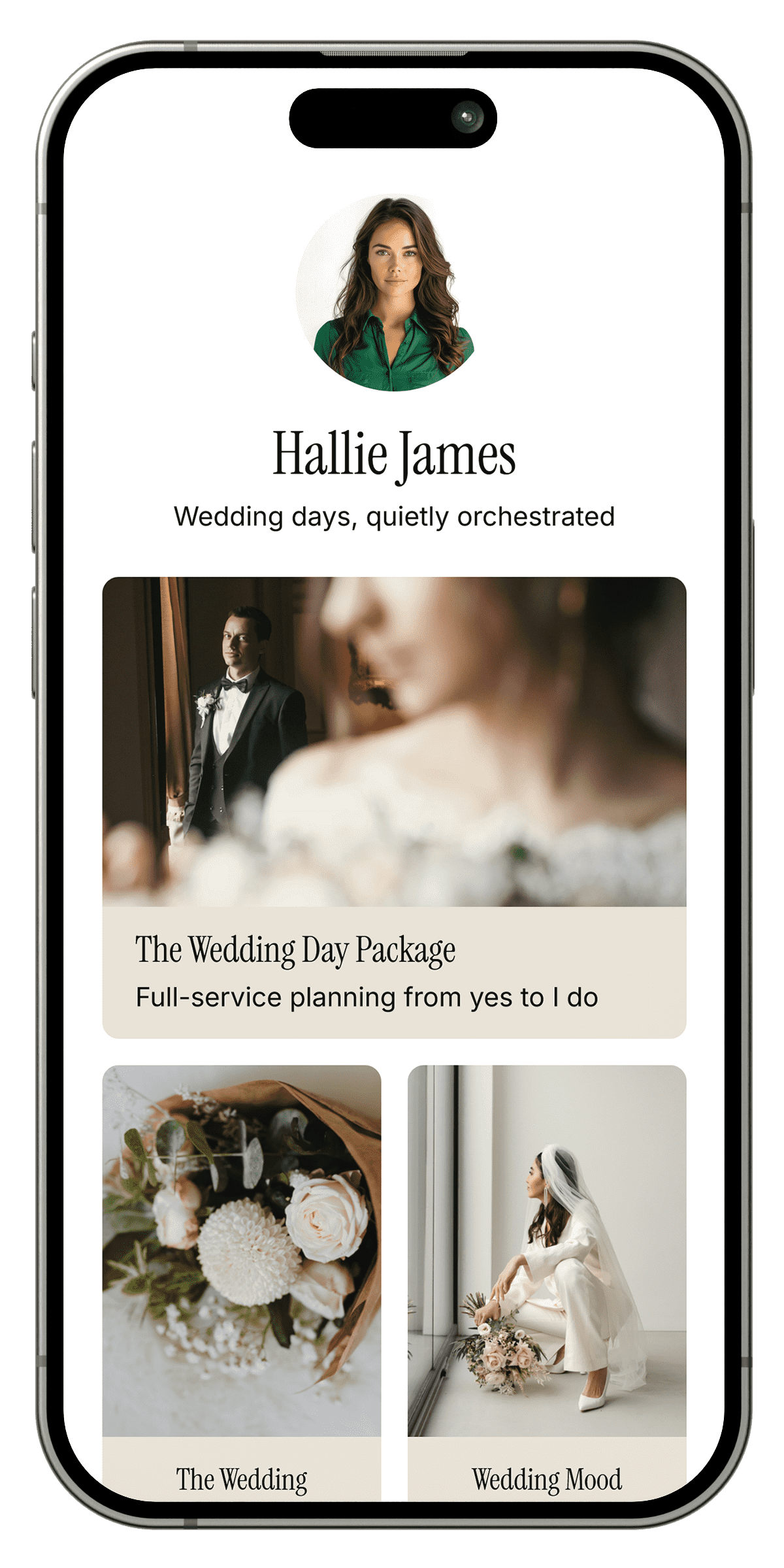 Link in bio template for wedding and event planners selling digital products